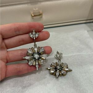 Elegant Silver and Gold Floral Earrings